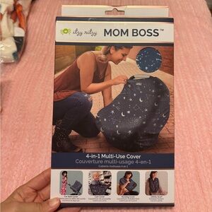Itzy Ritzy Mom Boss 4-in-1 Cover Nursing Car Seat Gray Celestial star new!